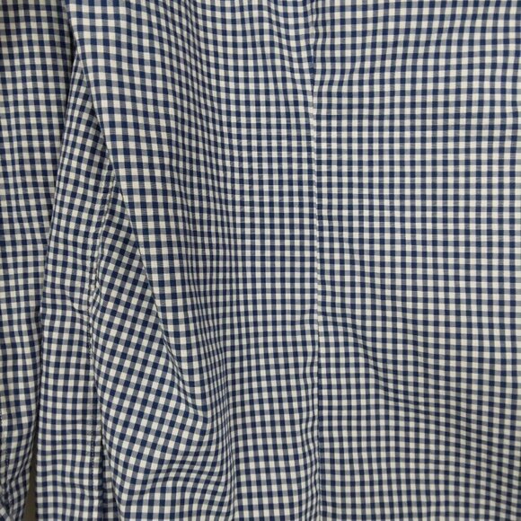 Michael Kors | Trim Stretch Blue Check Shirt Button Front | Size XL - Picture 5 of 10